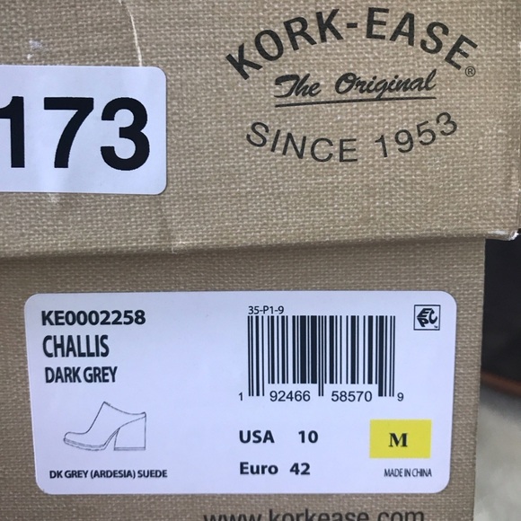 Kork-Ease Challis Dark grey leather Dr suede mules clogs Size 10 in box - Picture 2 of 12
